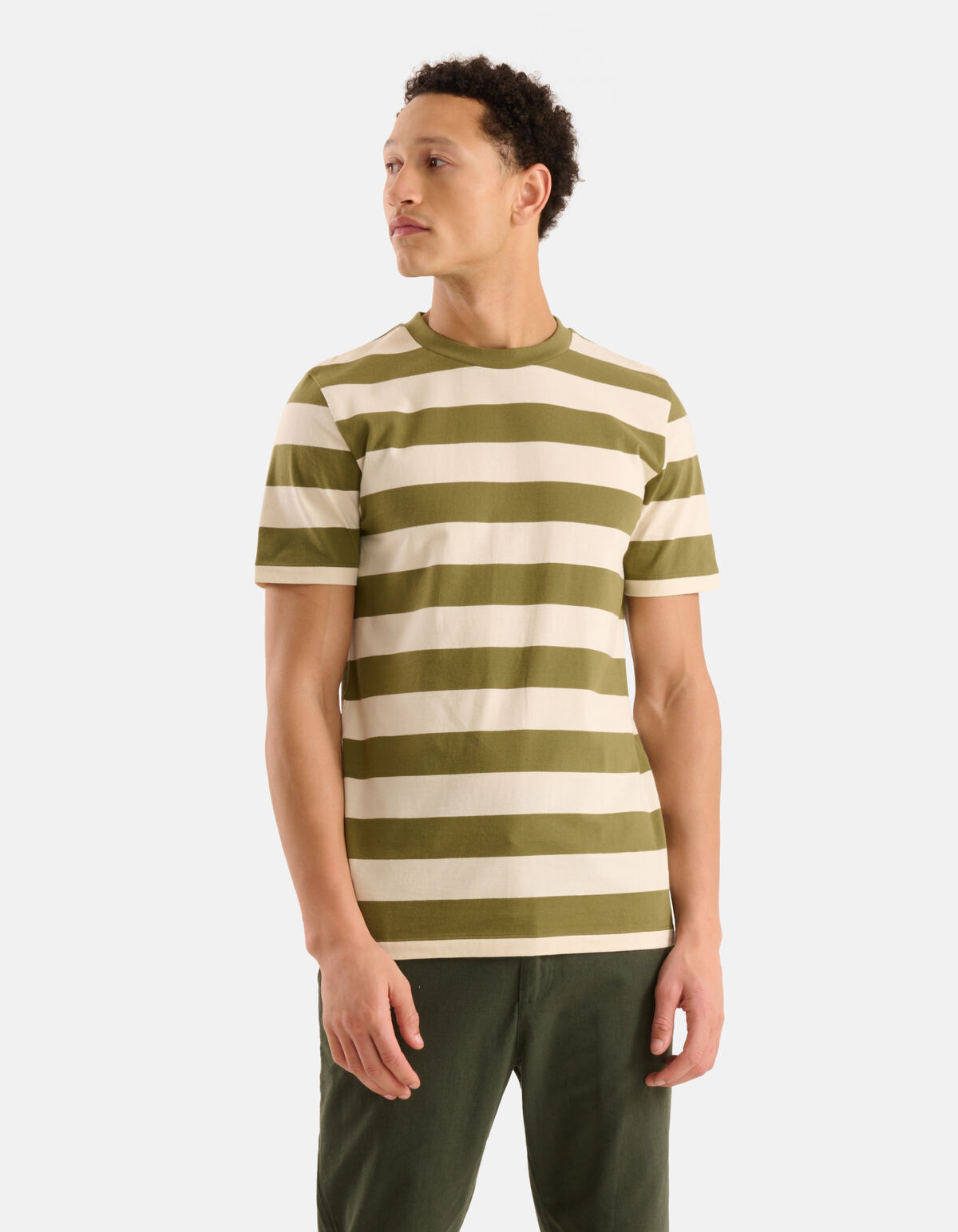 Gestreept T-shirt Groen SHOEBY MEN