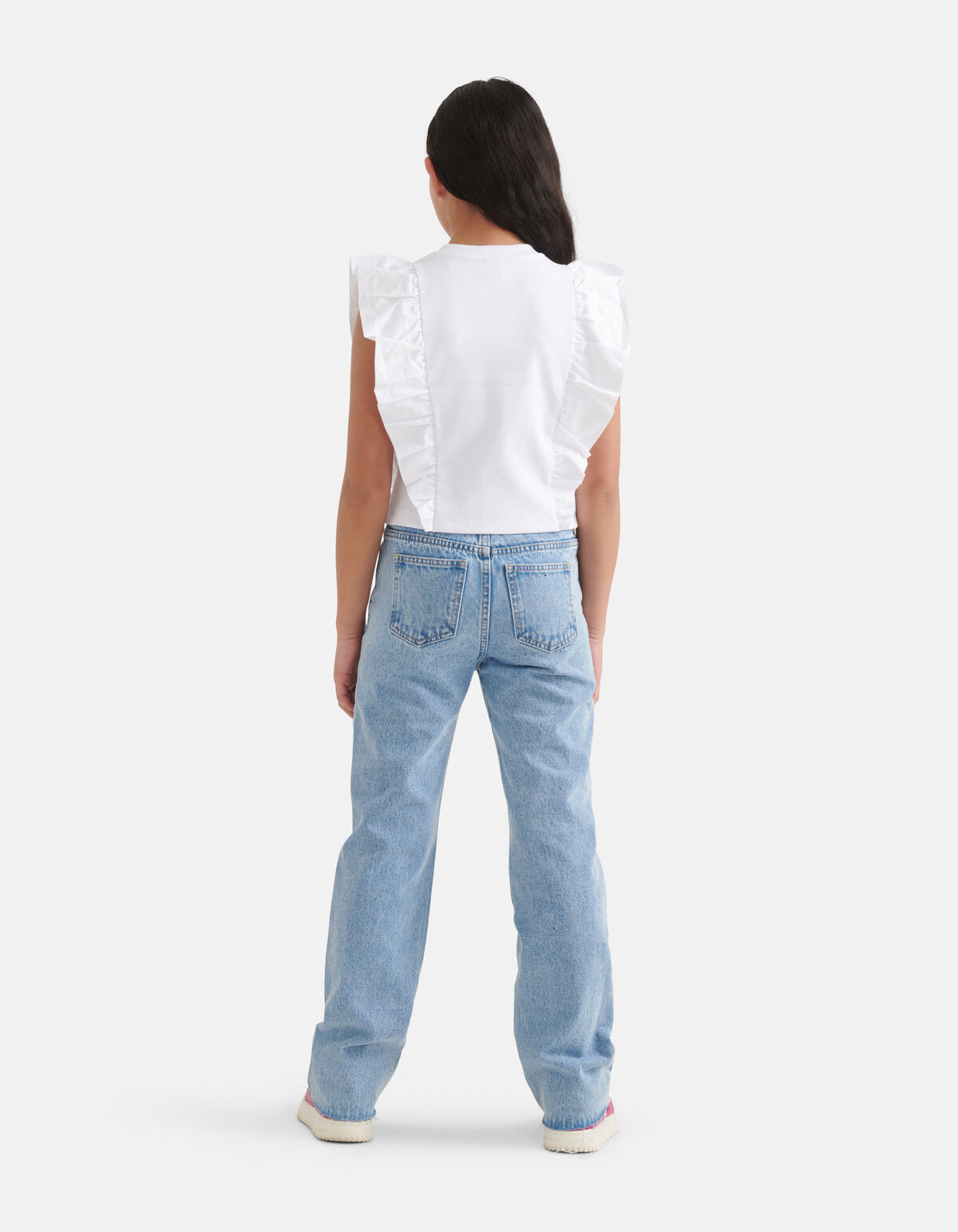 Ruffle T-shirt Wit SHOEBY GIRLS