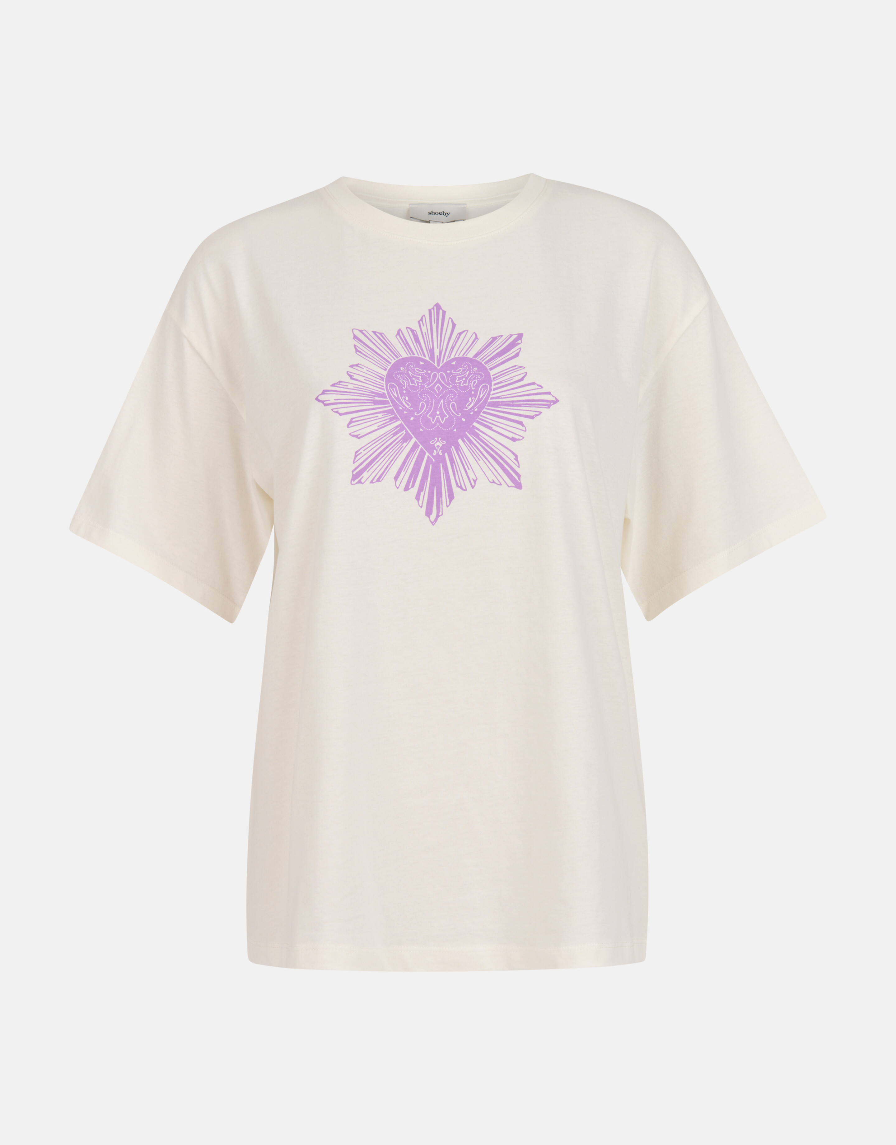 Heart Artwork T-shirt Gebroken Wit SHOEBY WOMEN