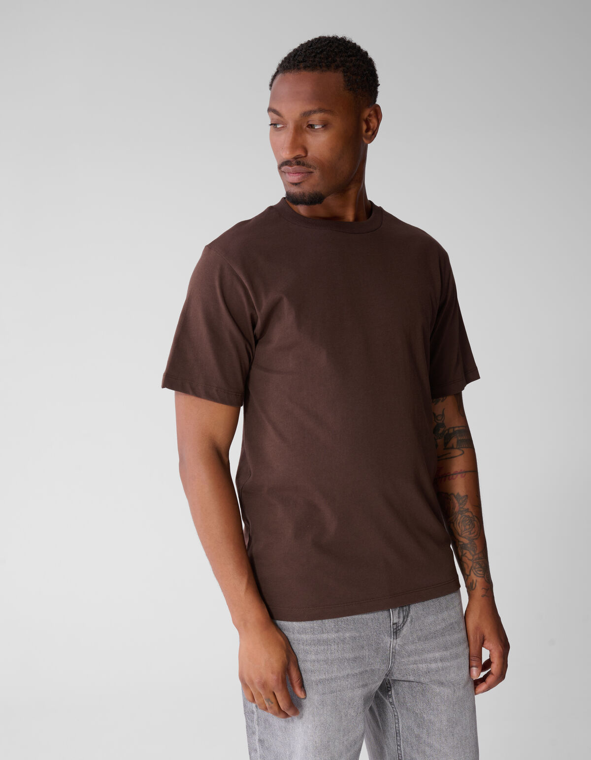 Scratched Artwork T-shirt Donkerbruin SHOEBY MEN