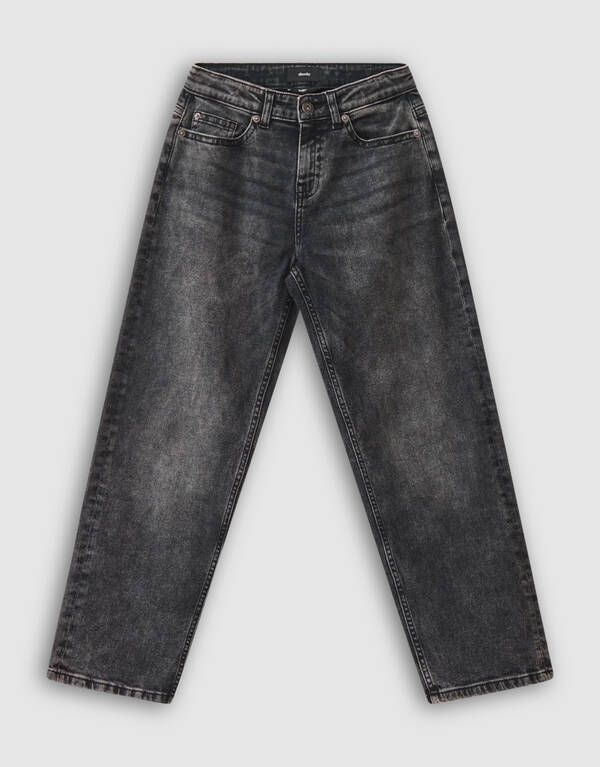 Baggy Fit Jeans Donkergrijs SHOEBY BOYS