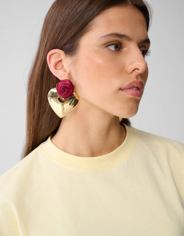 Roos Heart Oorbellen Goud SHOEBY ACCESSOIRES