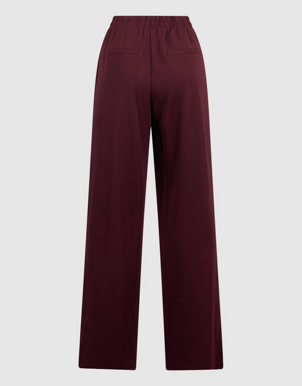 Basis Wide Leg Broek Donkerrood SHOEBY WOMEN