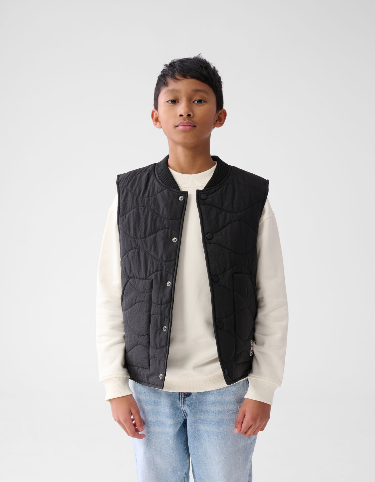 Structuur Bodywarmer Zwart SHOEBY BOYS