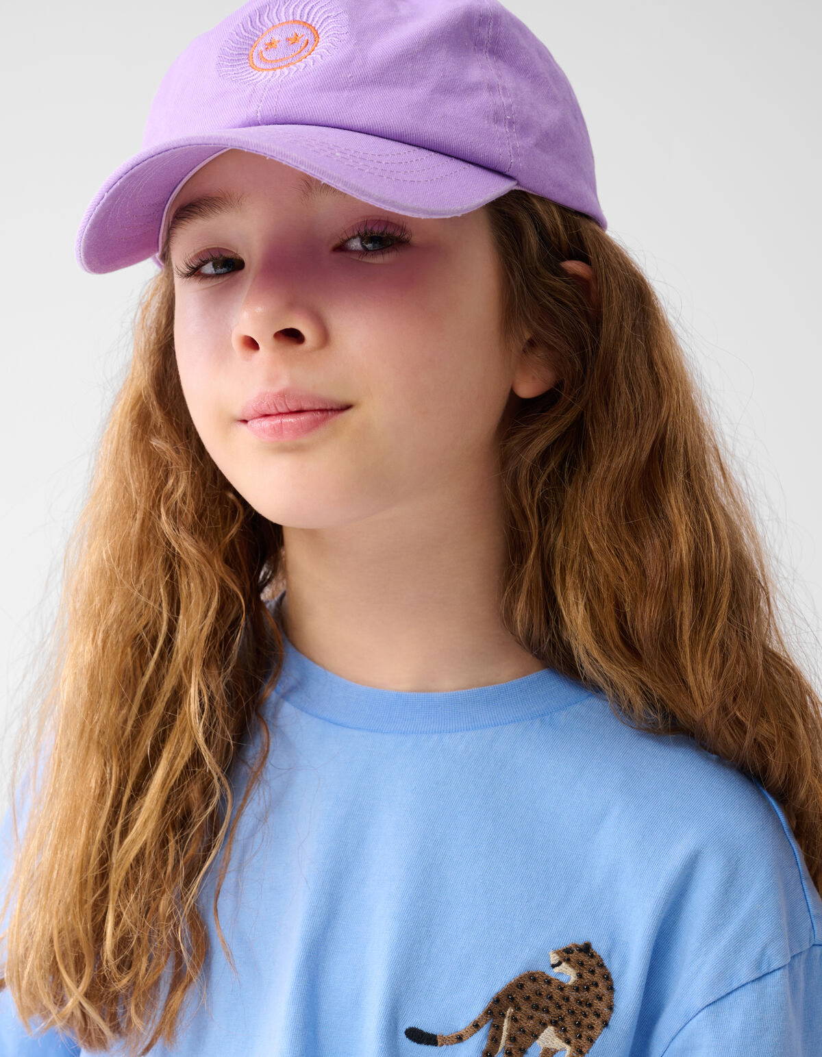 Leopard Embroidery T-shirt Lichtblauw SHOEBY GIRLS