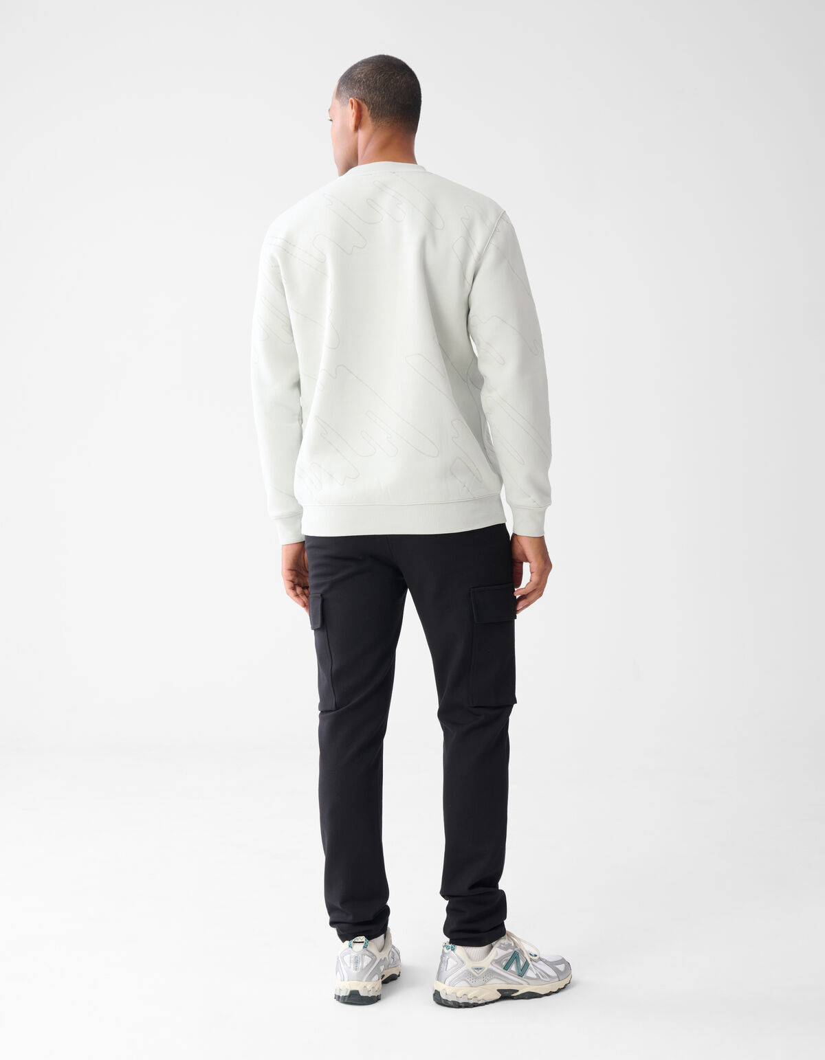 Flock Print Sweater Lichtgrijs SHOEBY MEN