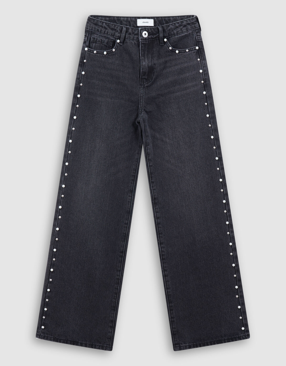 Big Stud Ultra Wide Leg Fit Jeans Zwart SHOEBY GIRLS