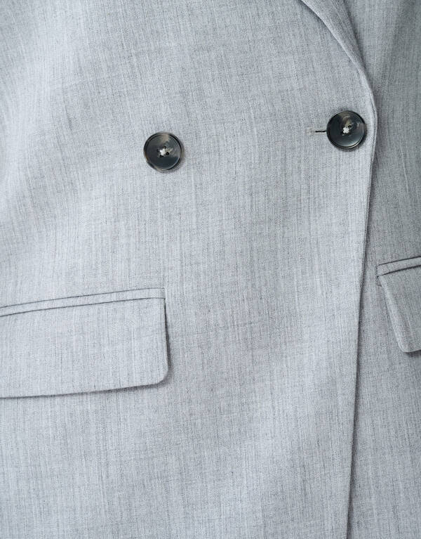 Oversized Shoulder Blazer Lichtgrijs SHOEBY WOMEN