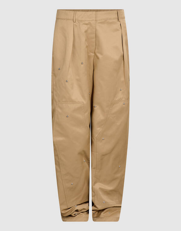 Studded Baggy Fit Broek Zand SHOEBY GIRLS