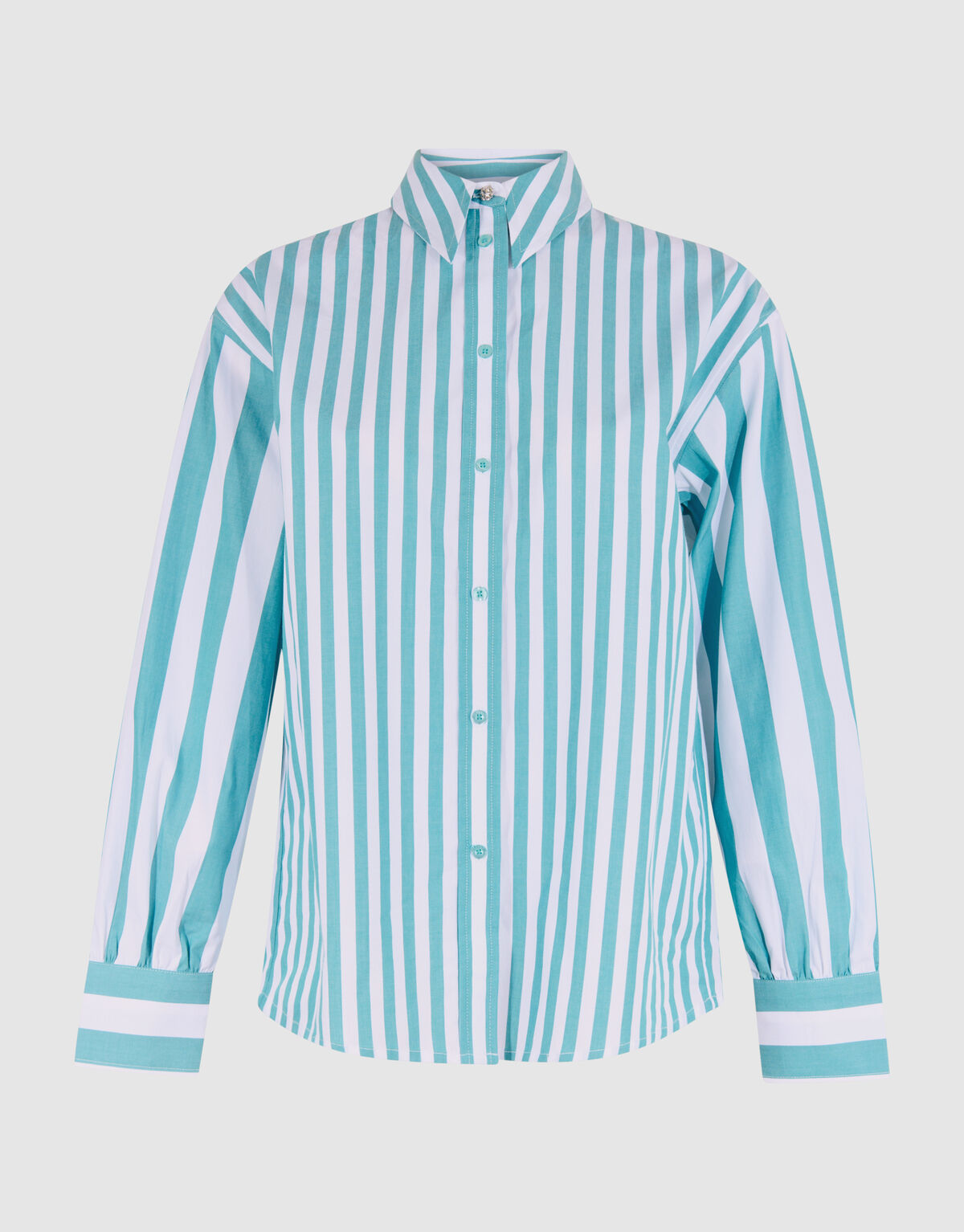 Pinstripe Blouse Groen SHOEBY WOMEN