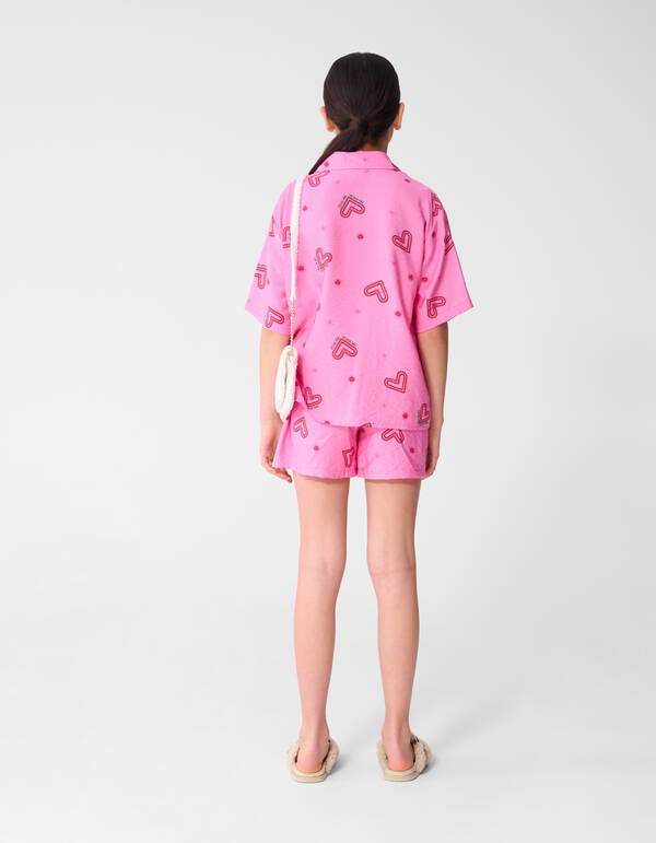 Heart Structuur Blouse Roze SHOEBY GIRLS