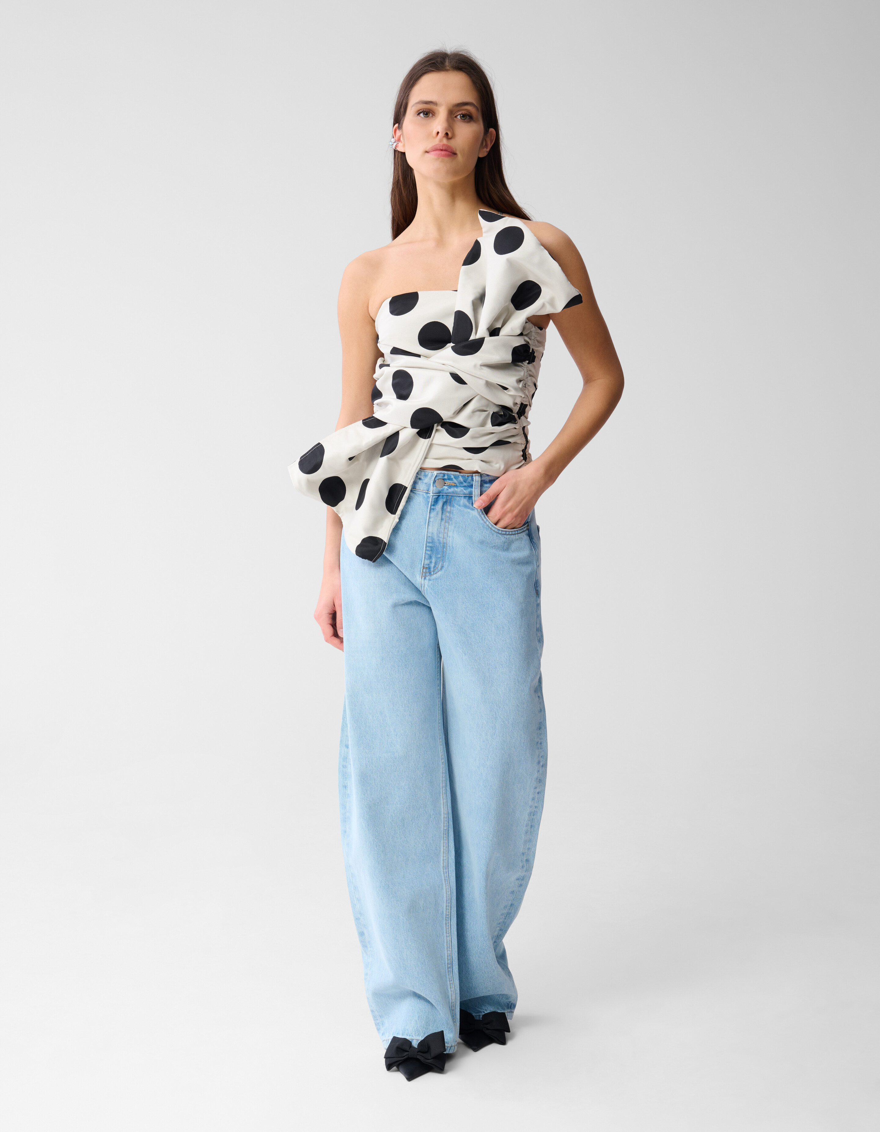 Strik Top Zwart/Wit By Monica SHOEBY WOMEN