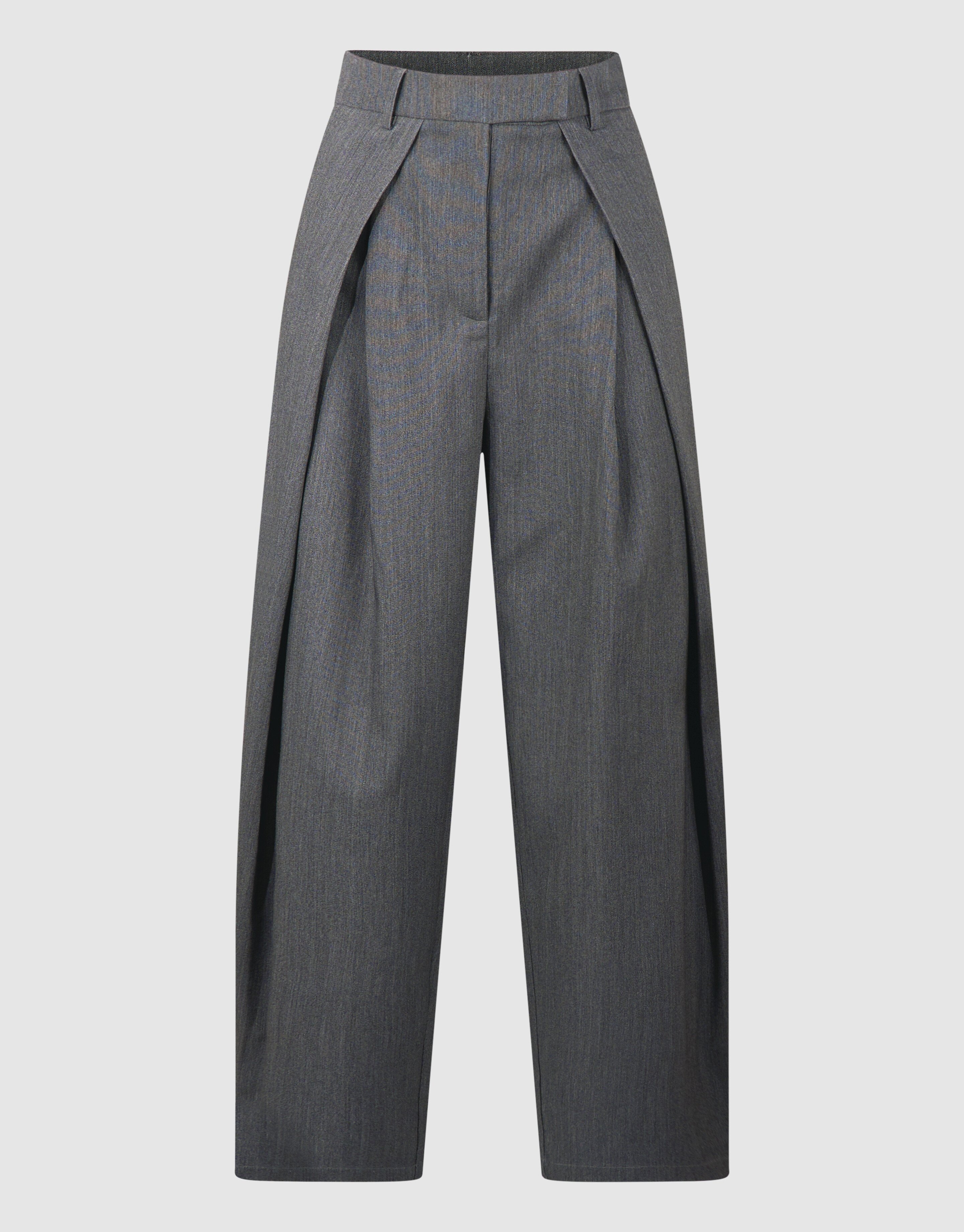 Pleated Flap Wide Leg Broek Grijs SHOEBY WOMEN