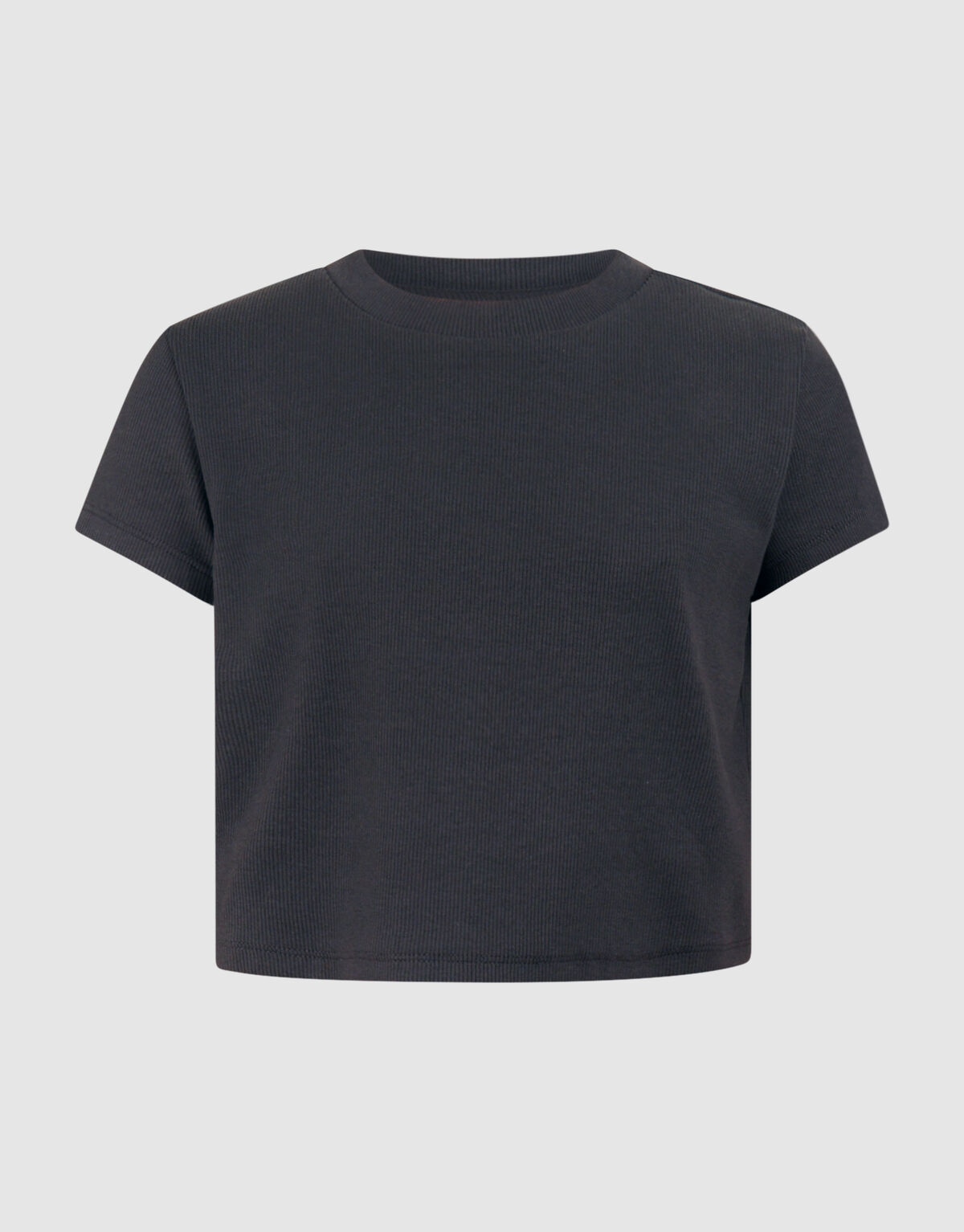 Rib Crop Top Donkergrijs SHOEBY GIRLS