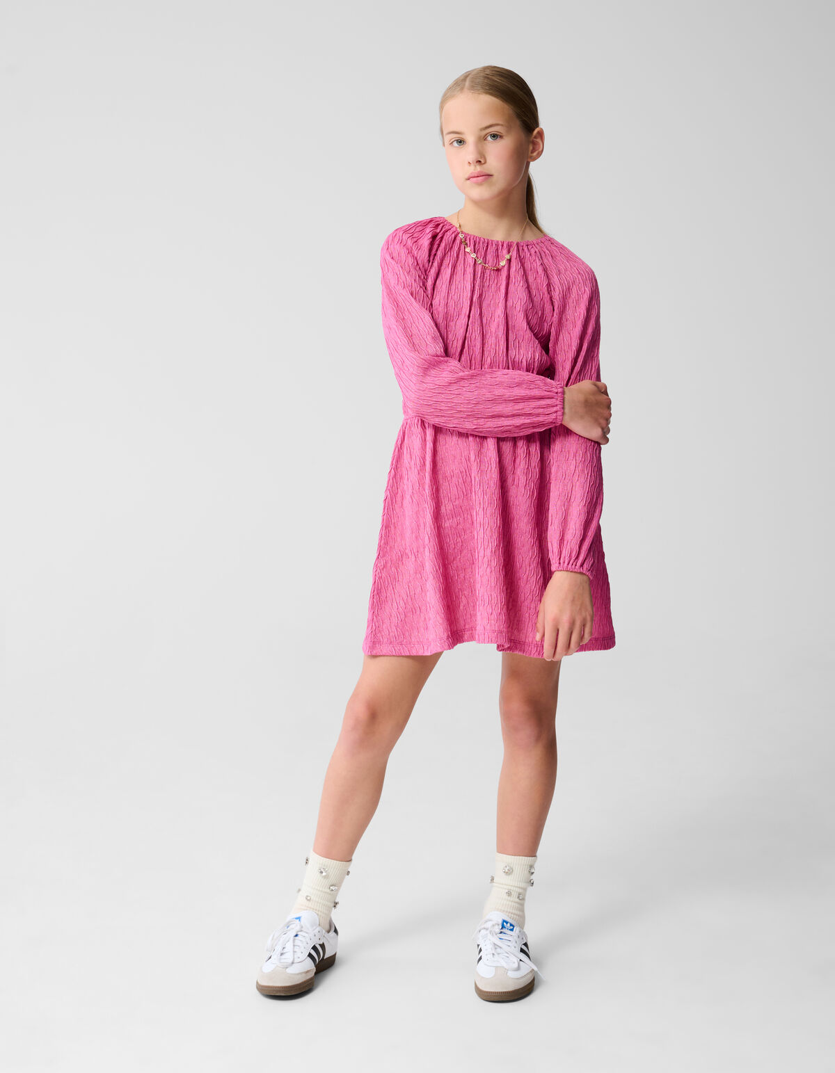 Wavy Structuur Jurk Roze SHOEBY GIRLS