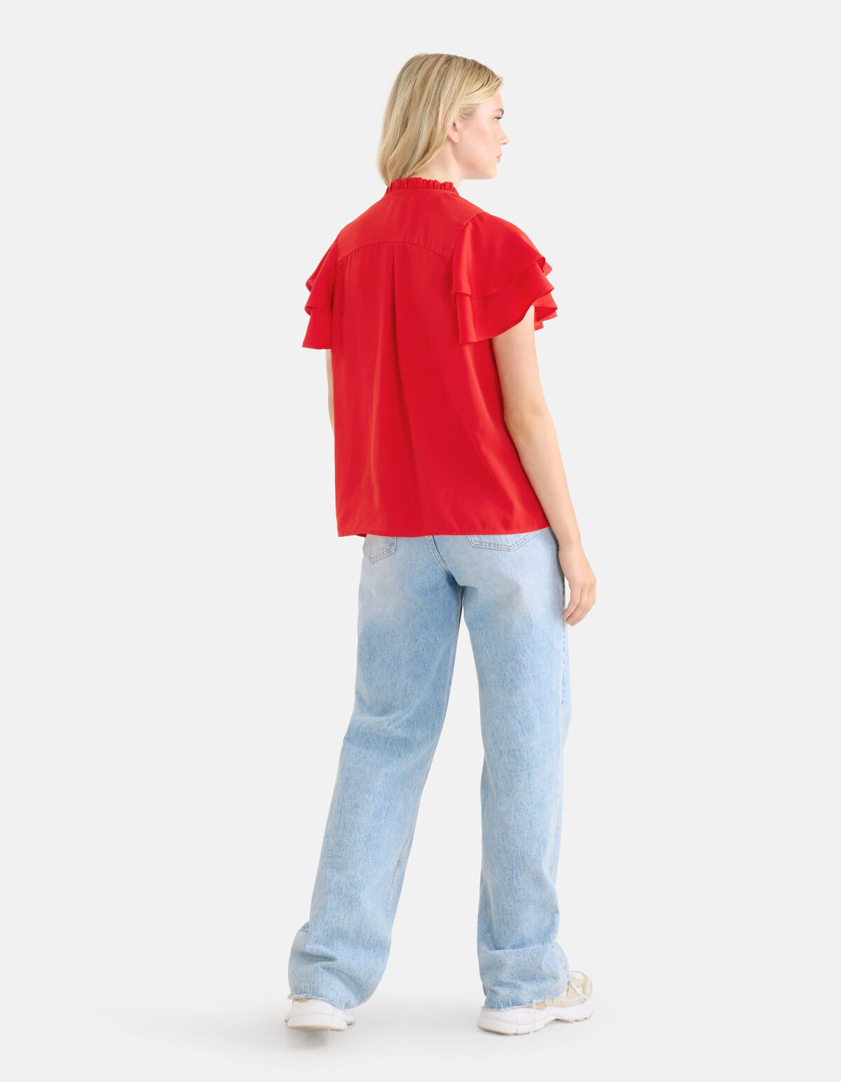 Tape Detail Top Rood SHOEBY WOMEN