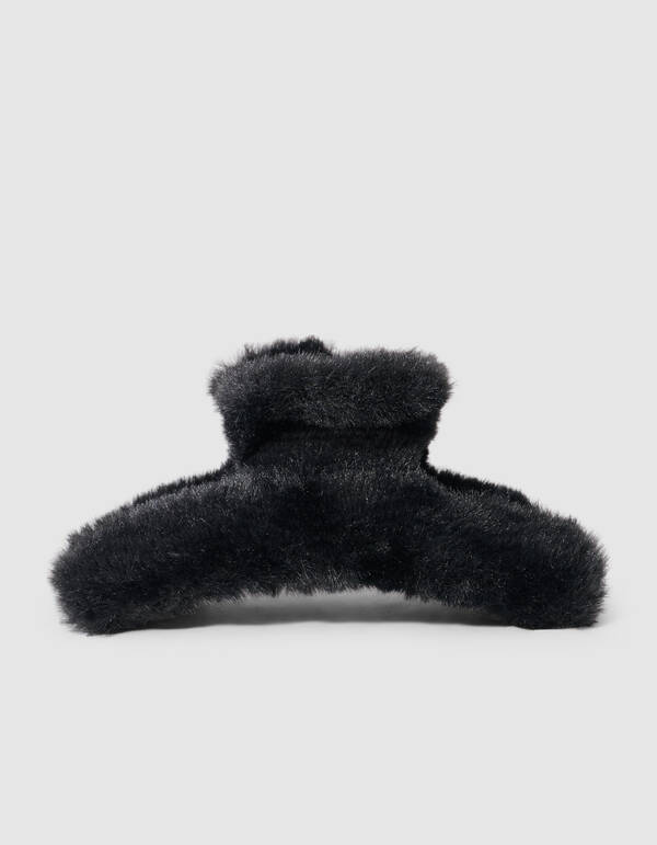 Faux Fur Big Haarclip Zwart SHOEBY ACCESSOIRES