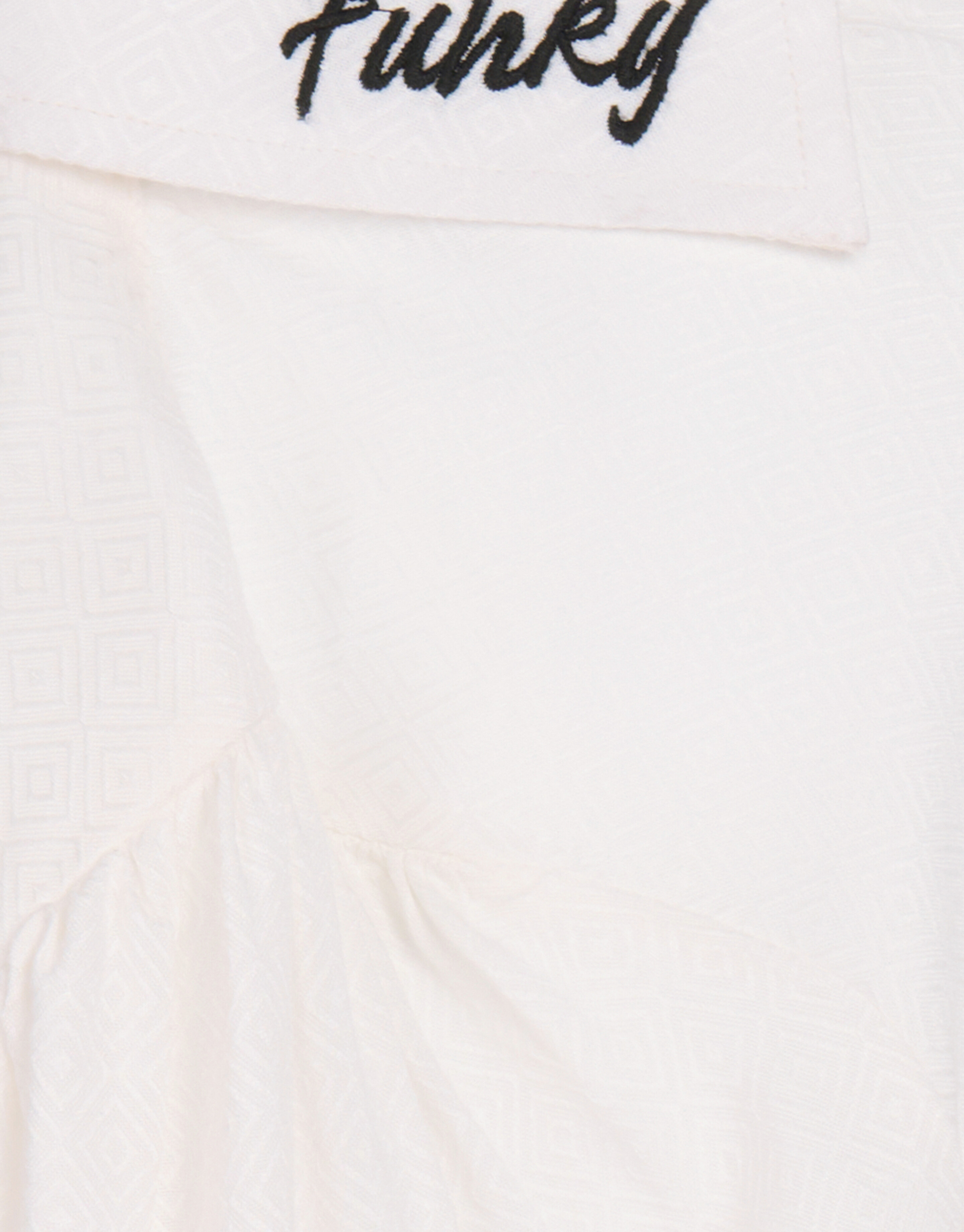 Embroidery Tekst Blouse Wit SHOEBY GIRLS