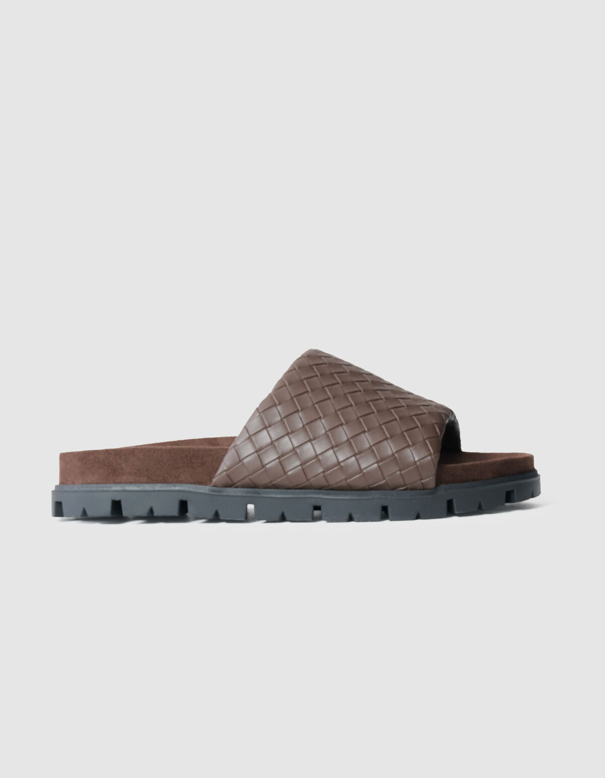 Braided Slipper Donkerbruin SHOEBY SHOES