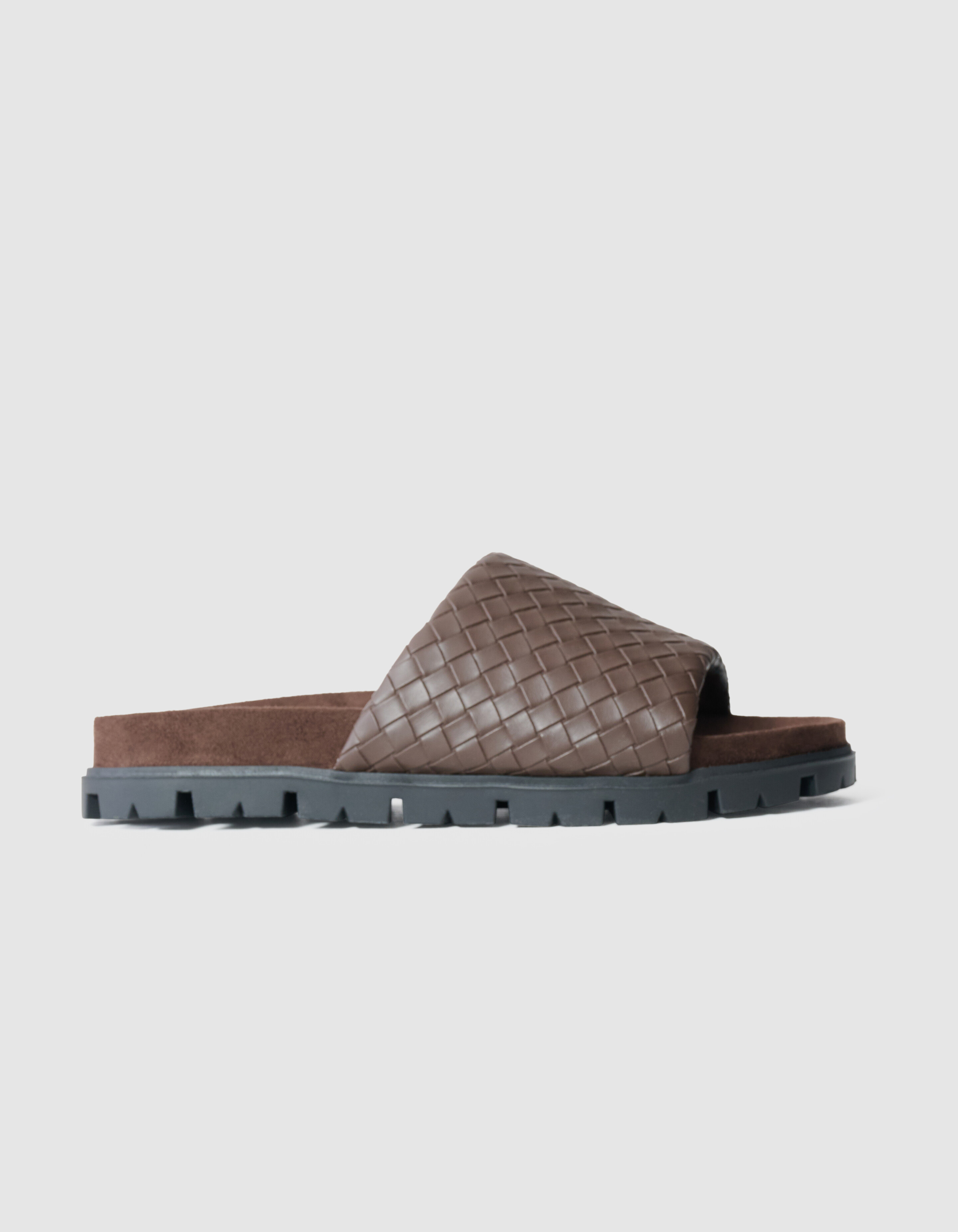 Braided Slipper Donkerbruin SHOEBY SHOES