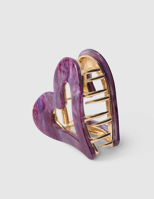 Heart Haarclip Paars SHOEBY ACCESSOIRES