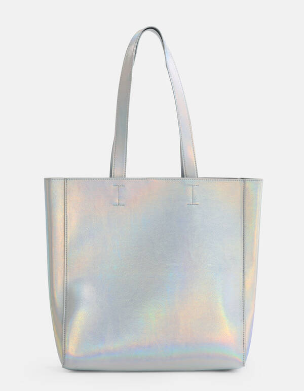 Metallic Shopper Tas Zilver SHOEBY ACCESSOIRES
