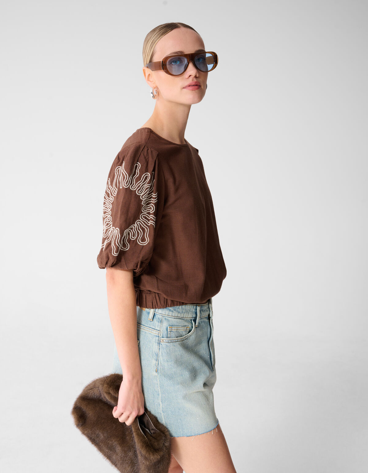 Embroidery Cropped Top Bruin SHOEBY WOMEN