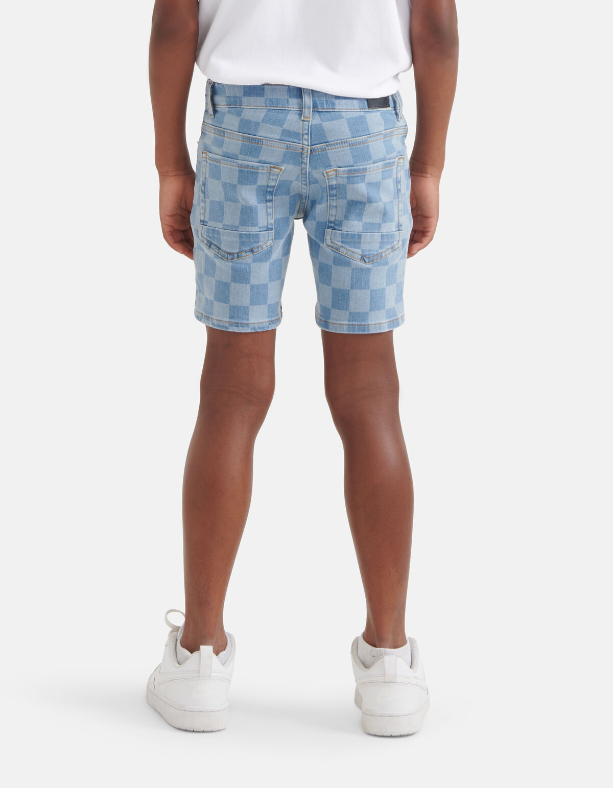 Check Denim Short Mediumstone SHOEBY BOYS