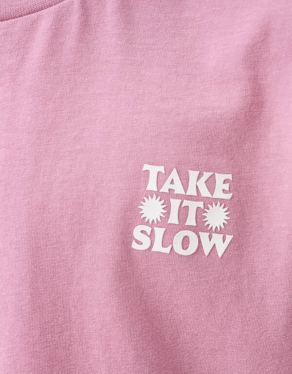Take It Slow Artwork T-shirt Roze SHOEBY BOYS