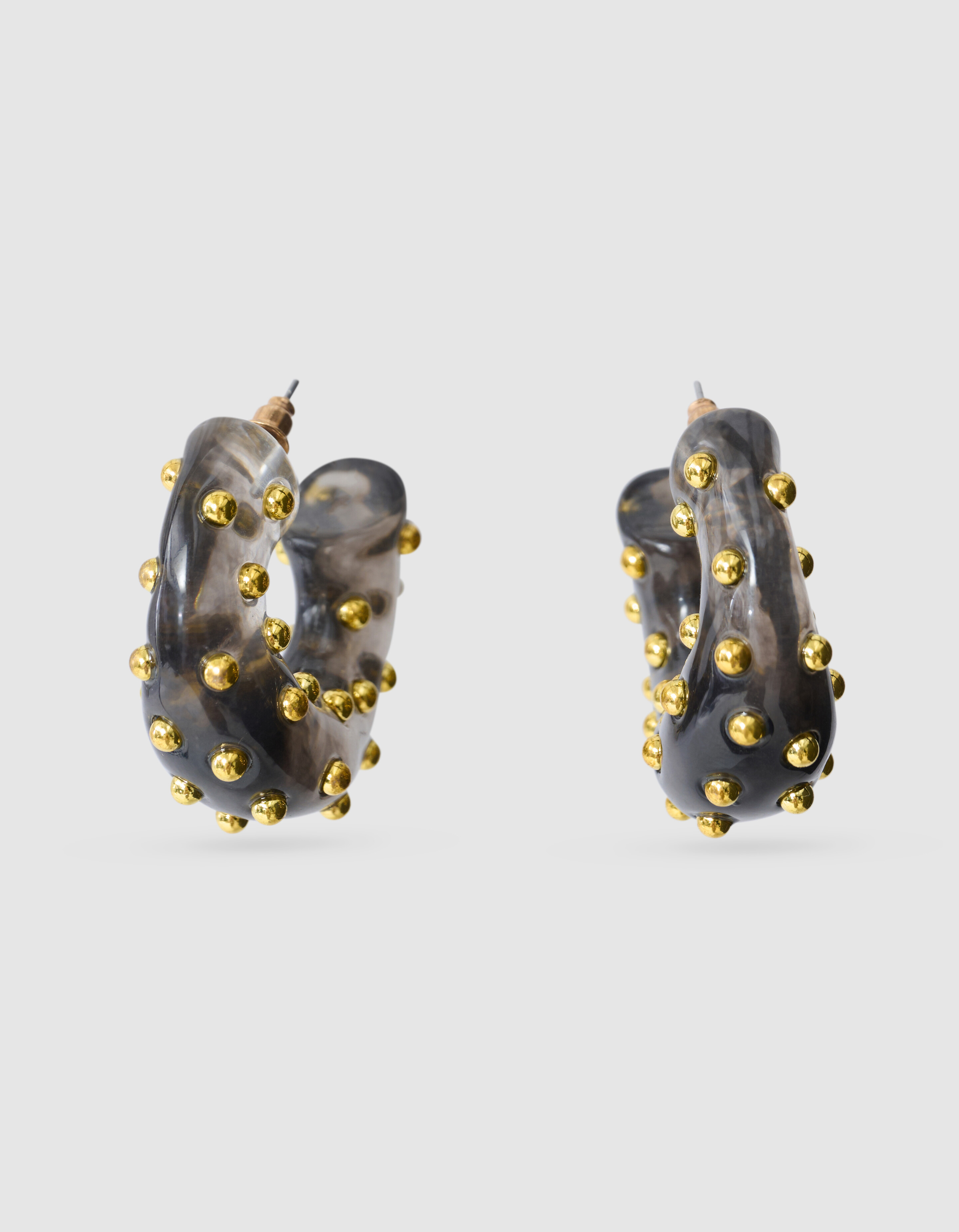 Studded Hoops Oorbellen Zwart SHOEBY ACCESSOIRES