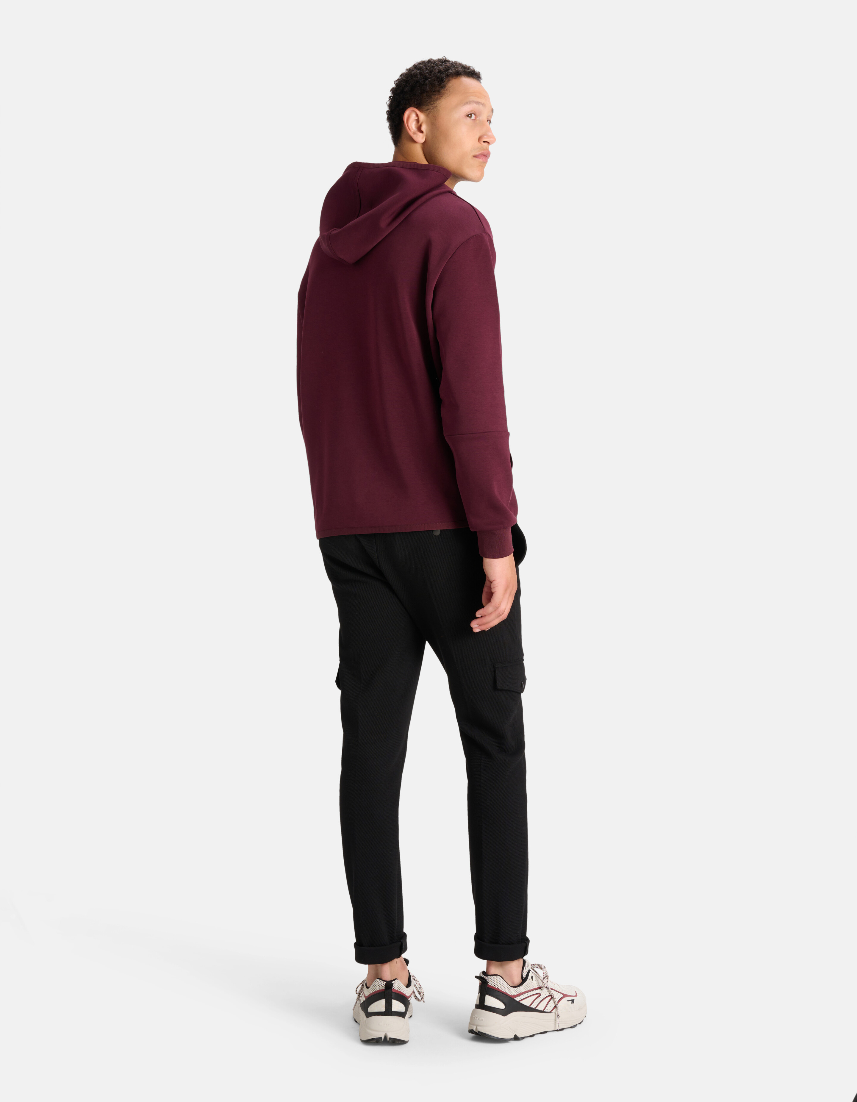 Relaxed Fit Hoodie Donkerrood SHOEBY MEN