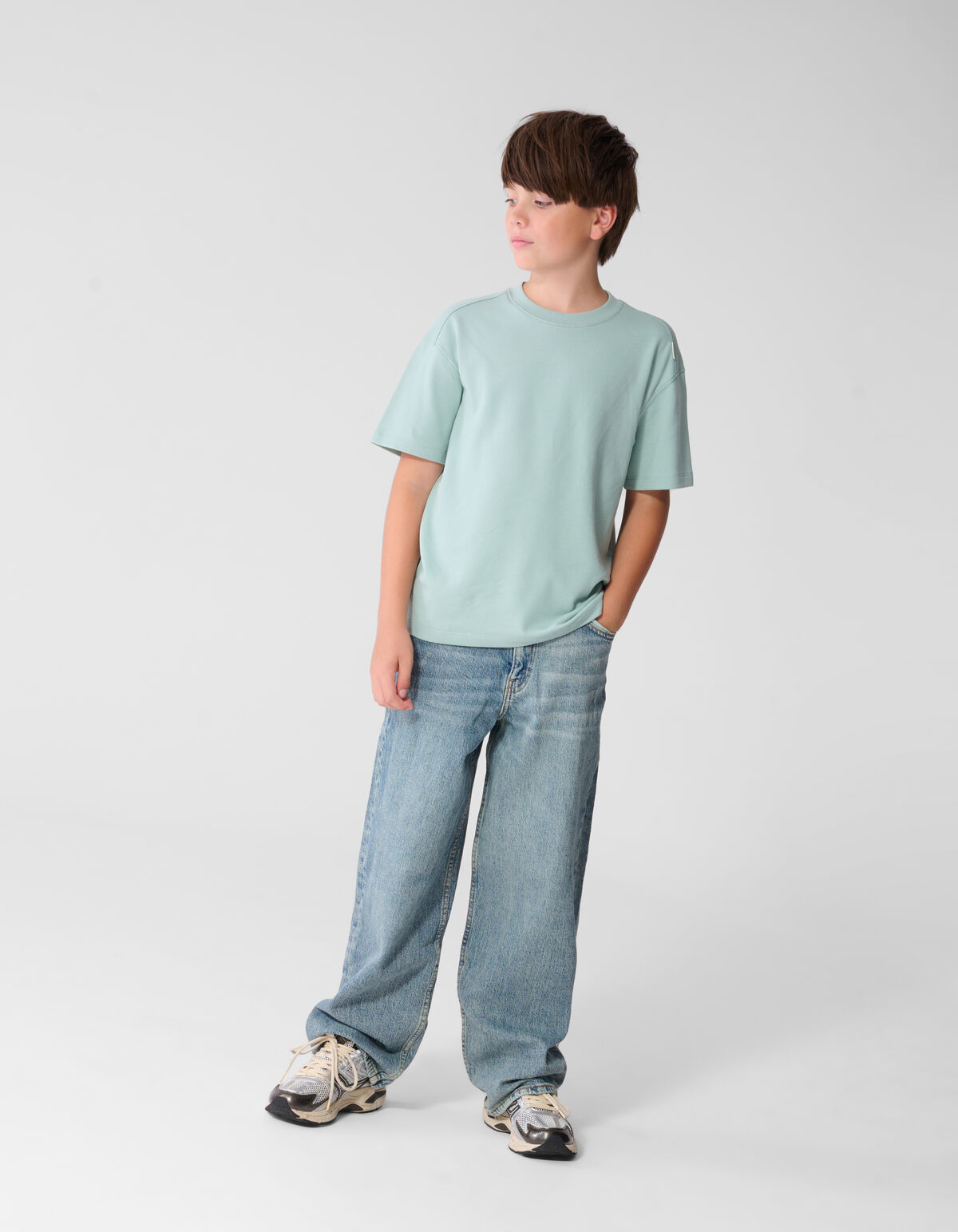 Basis Label T-Shirt Lichtgroen SHOEBY BOYS