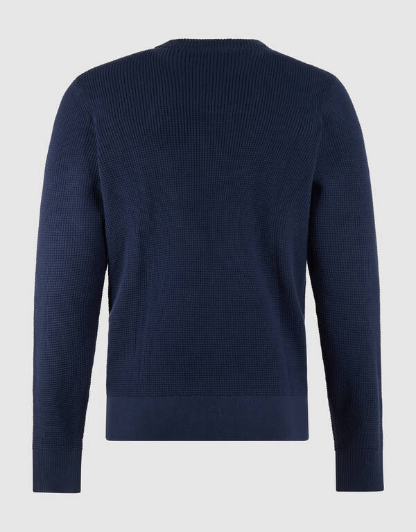 Gebreide Waffle Trui Donkerblauw SHOEBY MEN