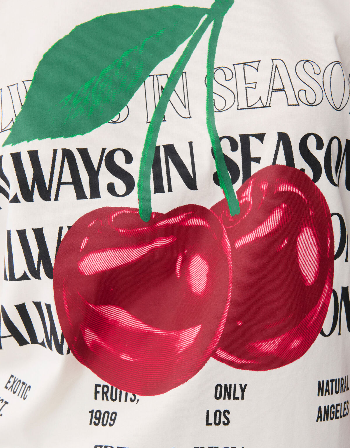 Cherry Artwork T-shirt Gebroken Wit SHOEBY WOMEN