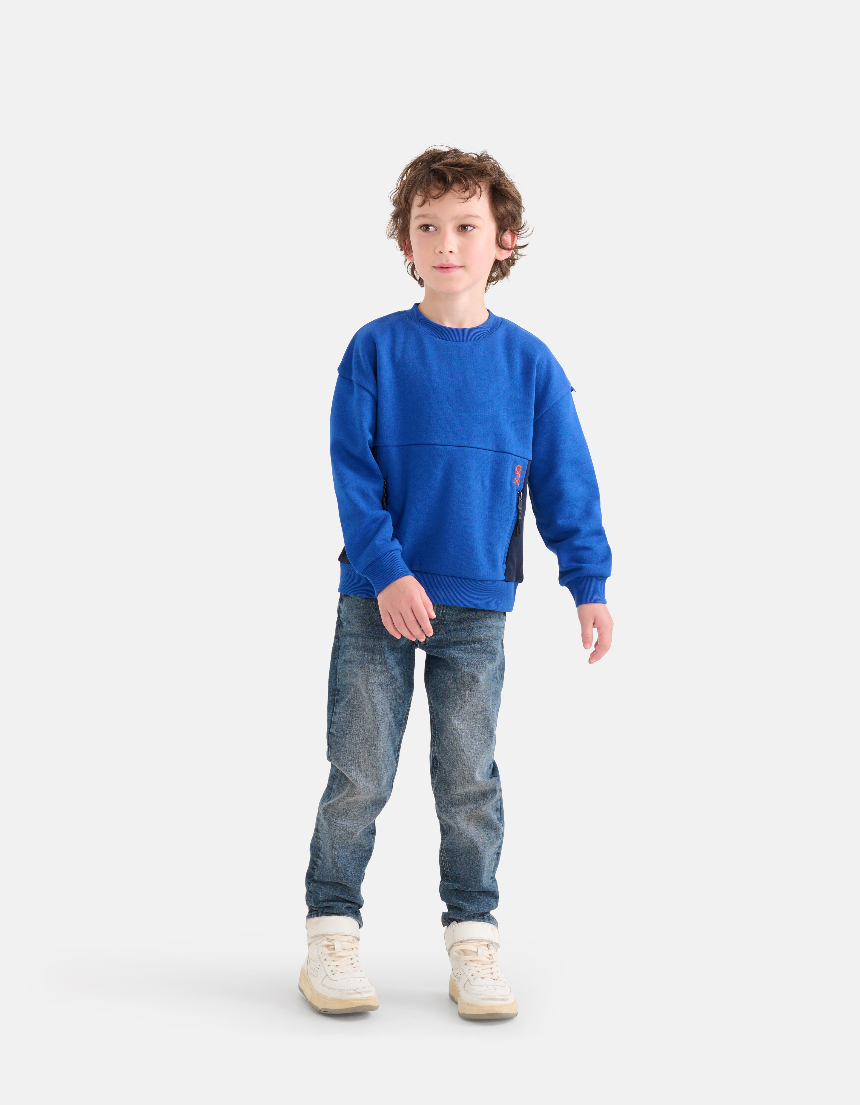 Zipper Sweater Blauw SHOEBY BOYS