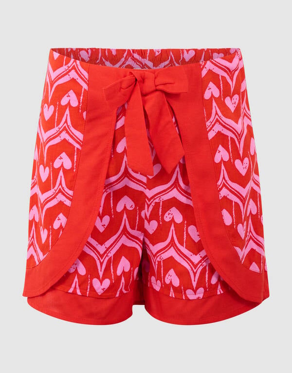 Heart Print Skort Roze/Rood SHOEBY GIRLS