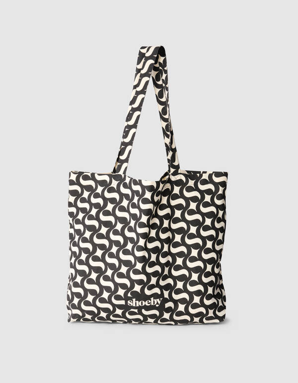 Shoeby Logo Shopper Zwart SHOEBY ACCESSOIRES