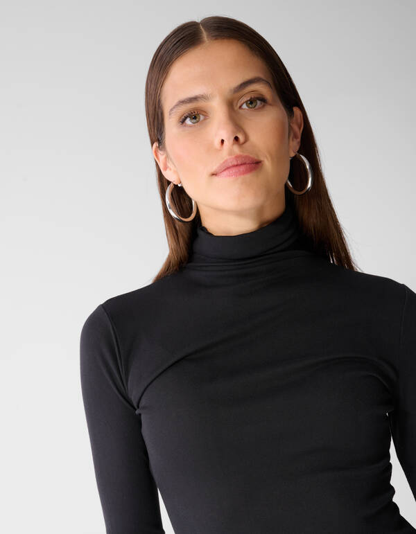 Col Neck Longsleeve Zwart SHOEBY WOMEN