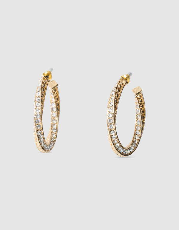 Twisted Strass Oorbellen Goud SHOEBY ACCESSOIRES