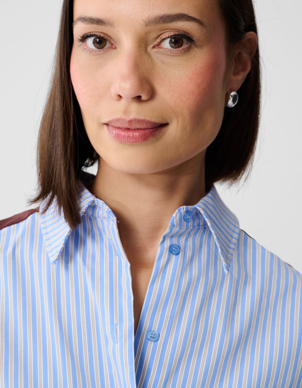 Mix Pinstripe Blouse Blauw/Donkerrood SHOEBY WOMEN