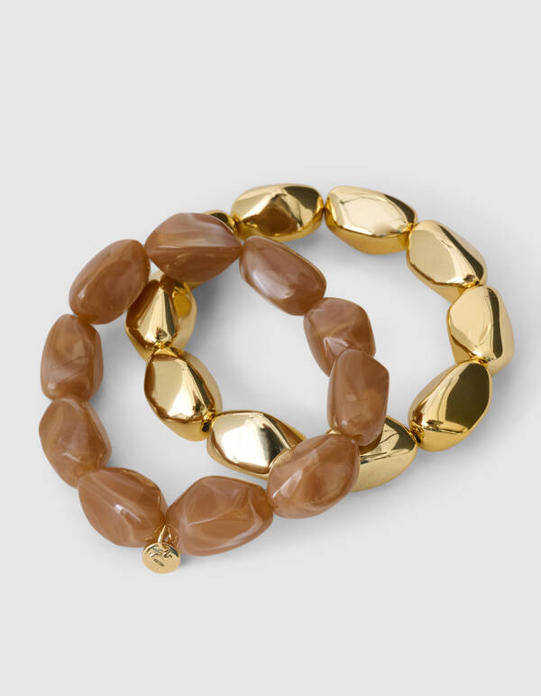 Beaded Armbanden Set Bruin/Goud SHOEBY ACCESSOIRES