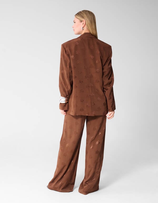 Logo Jacquard Broek Bruin SHOEBY WOMEN
