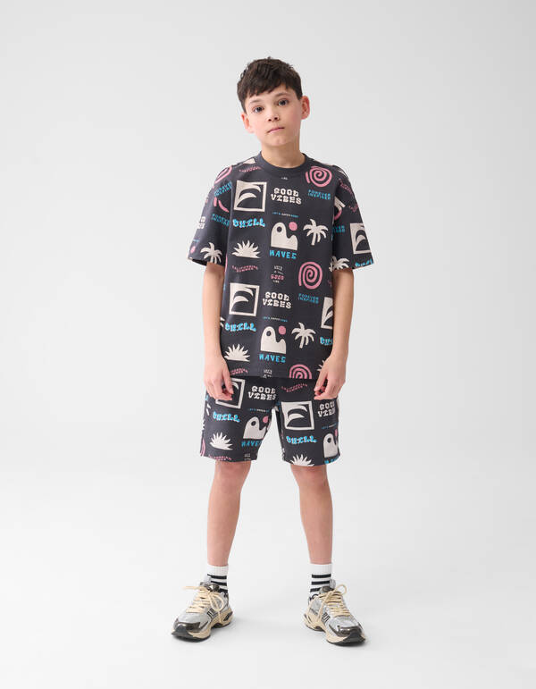 Summer Artwork T-shirt Donkergrijs SHOEBY BOYS