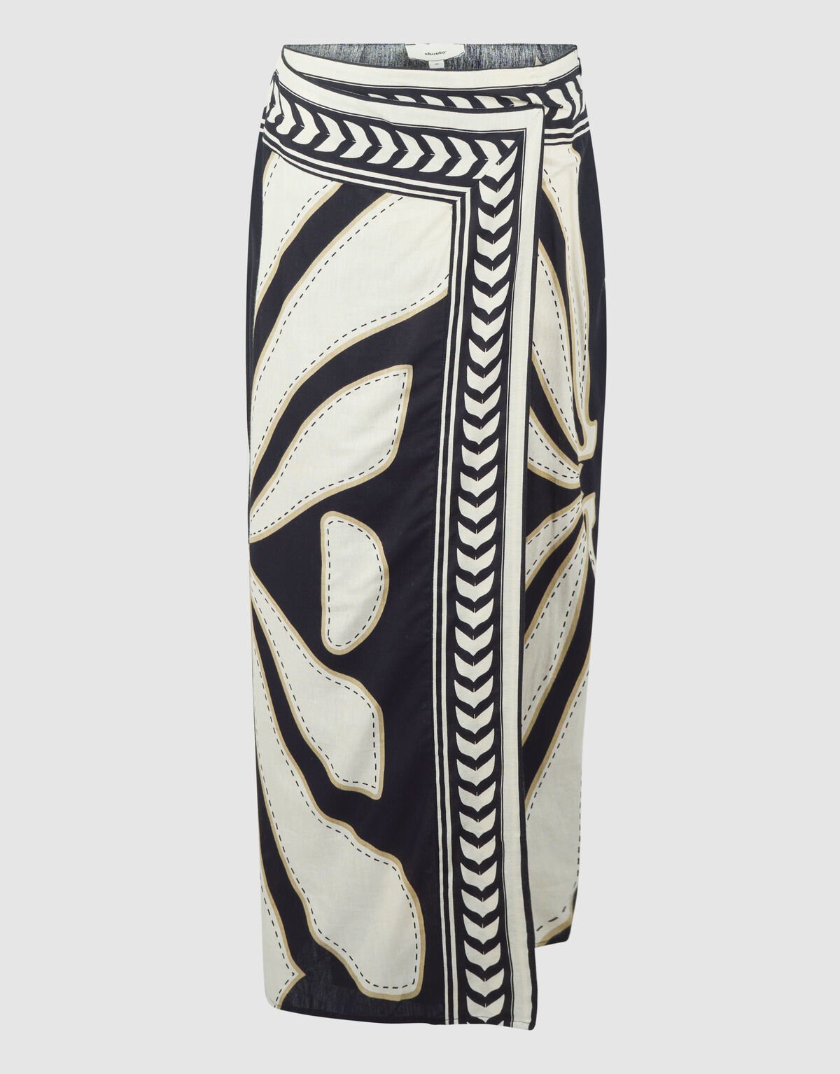 Printed Overslag Maxi Rok Zwart SHOEBY WOMEN