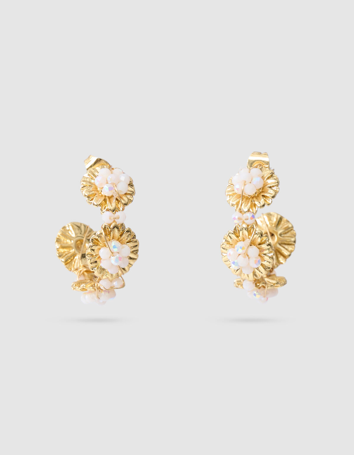 Beaded Flower Oorbellen Goud SHOEBY ACCESSOIRES