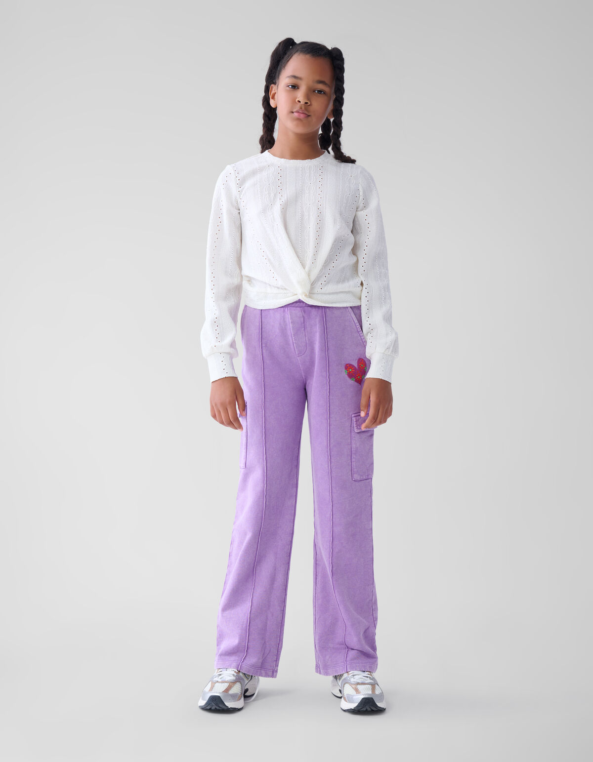 Cargo Wide Leg Broek Paars SHOEBY GIRLS