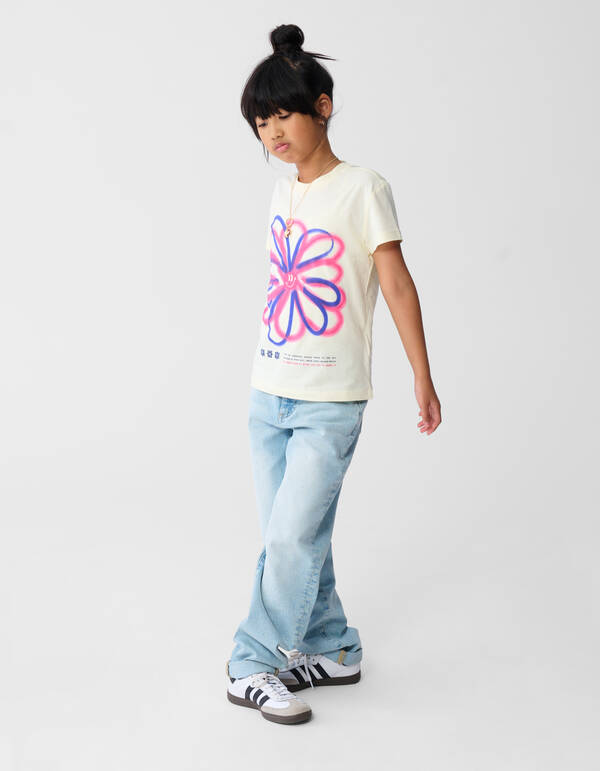 Flower Artwork T-shirt Lichtgeel SHOEBY GIRLS