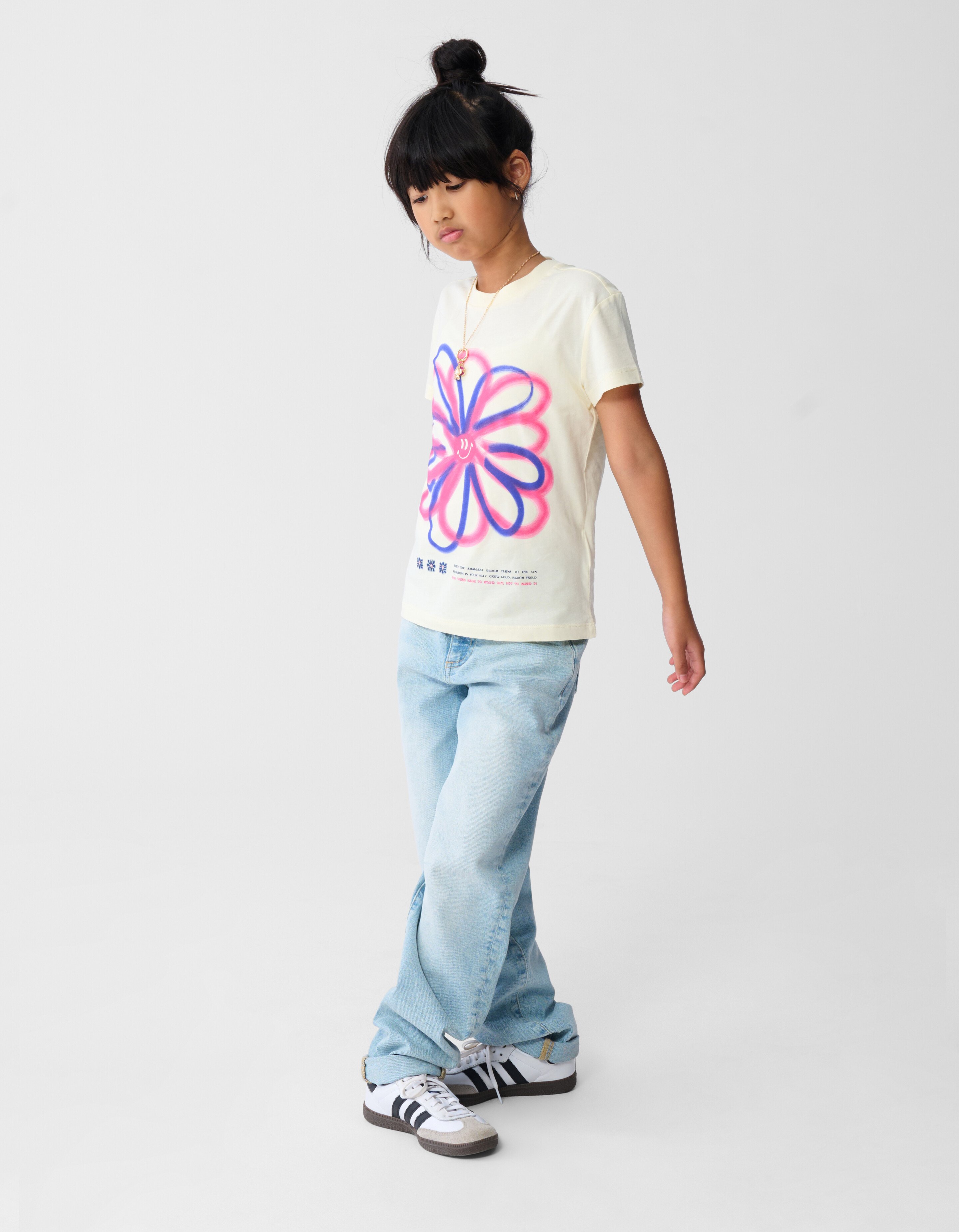 Flower Artwork T-shirt Lichtgeel SHOEBY GIRLS
