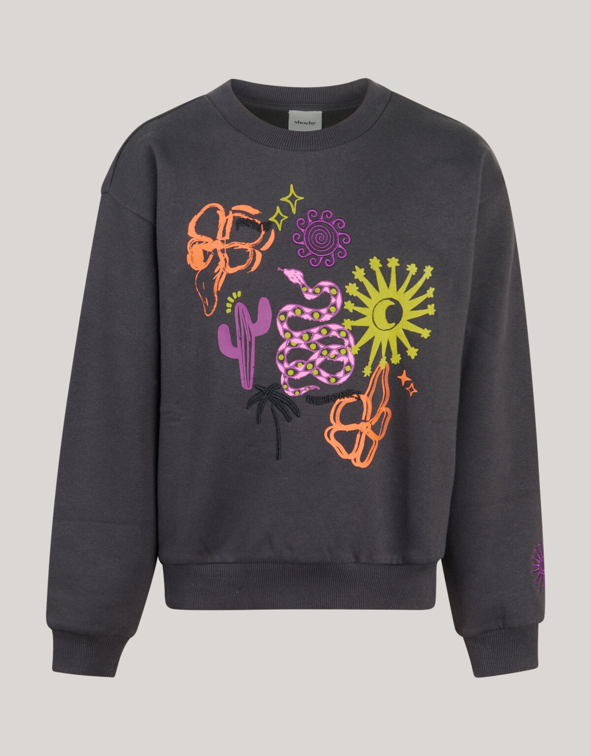 Artwork Sweater Donkergrijs SHOEBY GIRLS