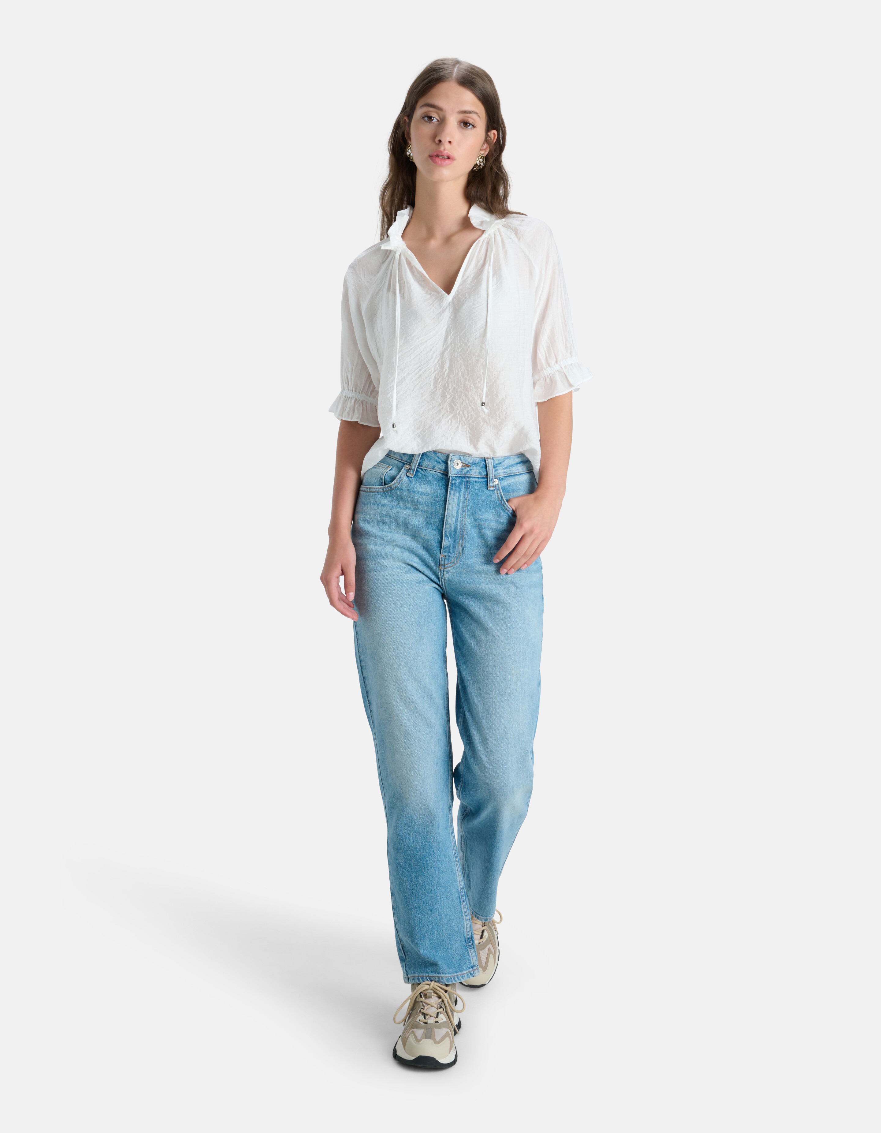 V-hals Top Wit SHOEBY WOMEN